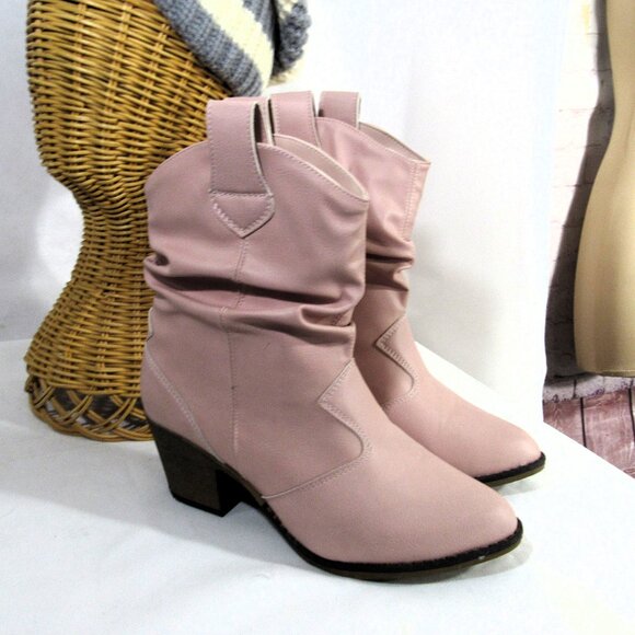 FANCY PINK COWGIRL BOOTS SIZE 8 USED ONCE, VERY CLEAN CHARLES ALBERT - Picture 1 of 11